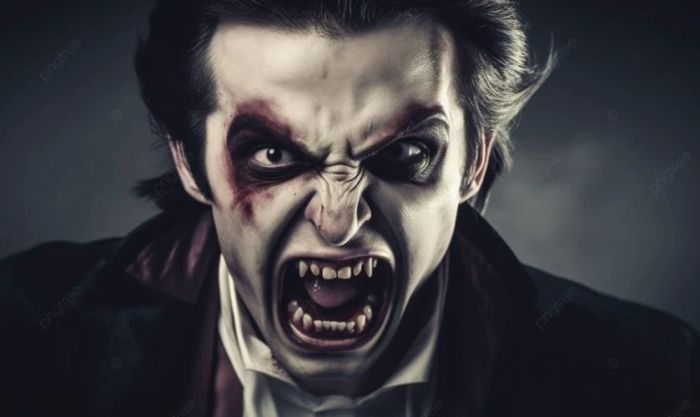 Hình nền máy tính Halloween với chủ đề ma cà rồng đáng sợ