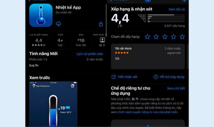 Nhiệt kế App