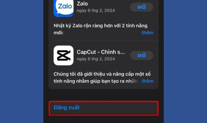 Thực hiện đăng xuất ID Apple trên iPhone trong App Store