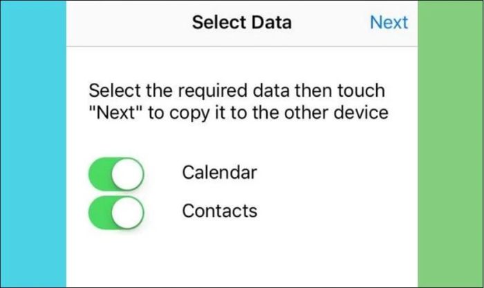 Trên iPhone, chọn các dữ liệu bạn muốn chuyển sang Android