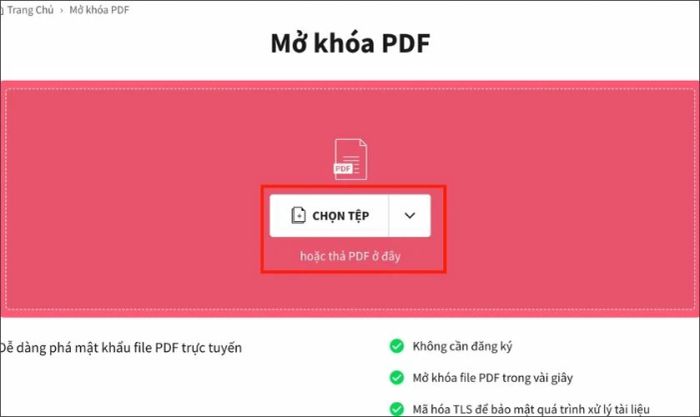 Hướng dẫn mở khóa file PDF có mật khẩu bằng Small PDF