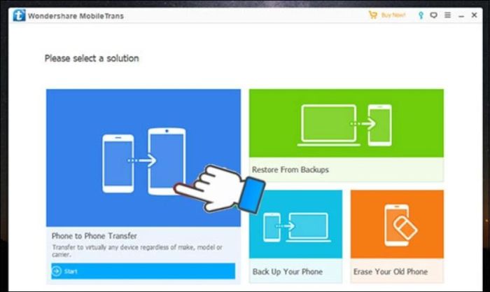 Hướng dẫn sử dụng phần mềm MobileTrans để chuyển dữ liệu từ iPhone sang Android