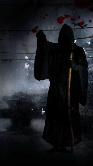 Hình nền Halloween cho điện thoại với tông đen huyền bí