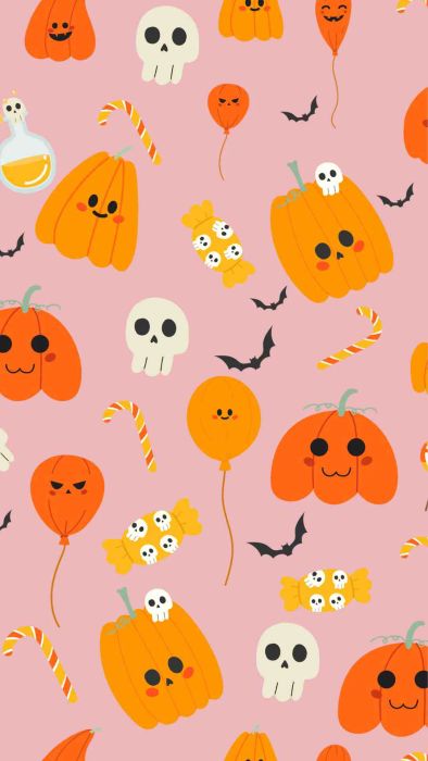 Hình nền Halloween cho điện thoại dễ thương với hình bí ngô