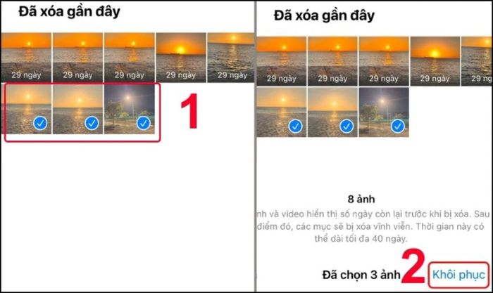 Khôi phục ảnh đã xóa gần đây trong thư viện ảnh
