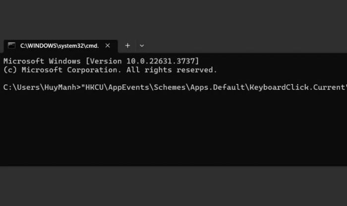 Tắt tiếng bàn phím bằng Command Prompt