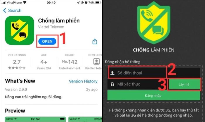 Cách chặn cuộc gọi trên iPhone bằng ứng dụng Chống làm phiền của Viettel
