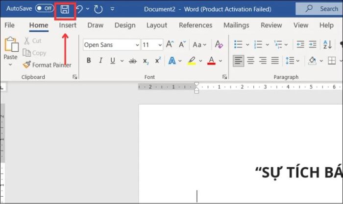 Lưu tài liệu bằng tính năng Save trong Word