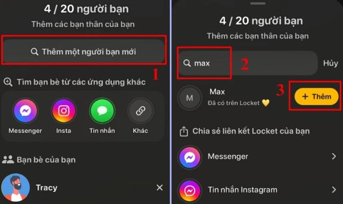Hướng dẫn kết bạn trên Locket thông qua số điện thoại