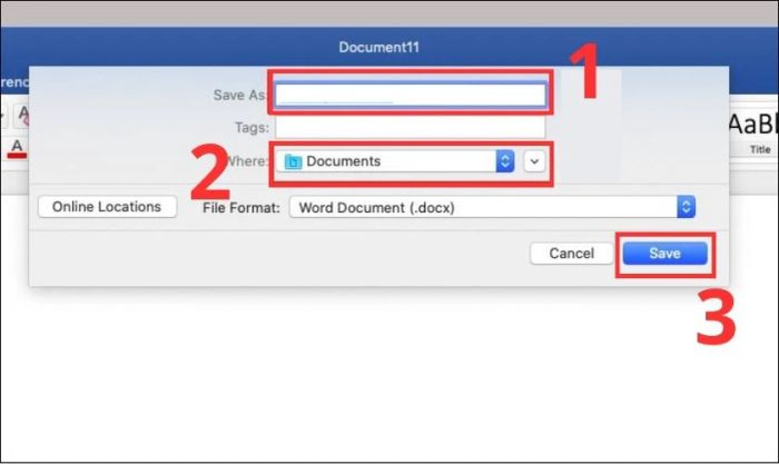 Hướng dẫn lưu file Word trên Macbook