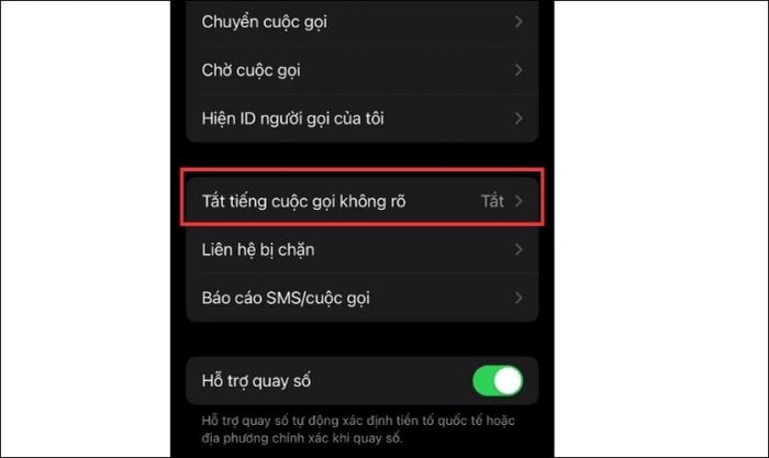 Tắt tiếng cuộc gọi từ số không xác định trên iPhone