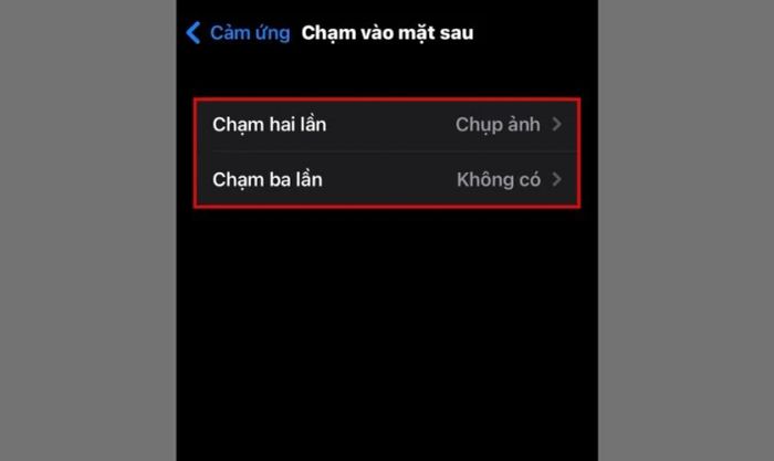 Giao diện tùy chỉnh thao tác gõ mặt lưng