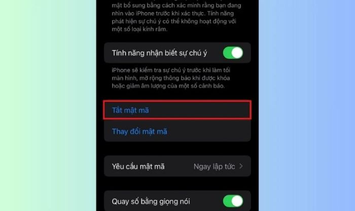 Nhập lại mật khẩu lần cuối để kết thúc quá trình tắt mật khẩu iPhone