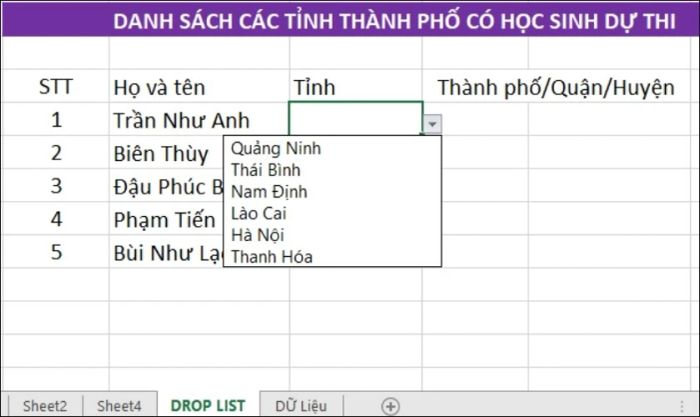 Cách tạo danh sách trong Excel một cách nhanh chóng