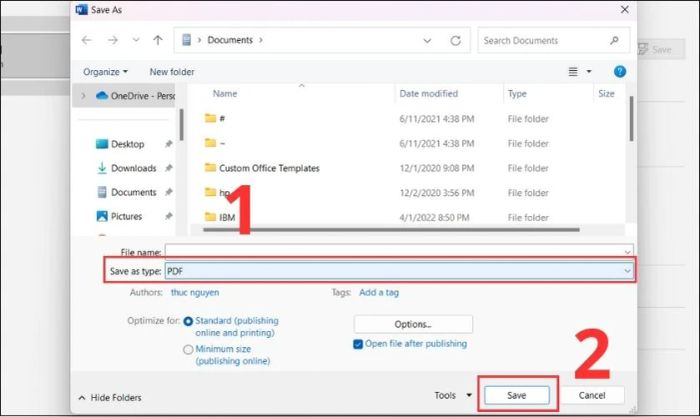 Hướng dẫn lưu file Word dưới dạng PDF