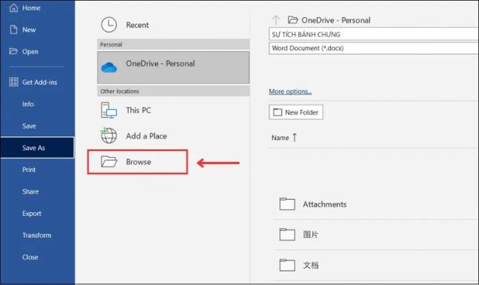 Lưu file Word bằng tổ hợp phím tắt