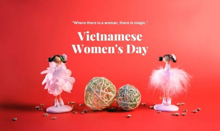 Phông nền ngày Phụ nữ Việt Nam màu đỏ