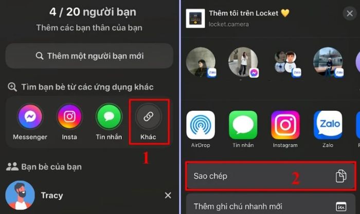 Hướng dẫn thêm bạn trên Locket thông qua liên kết