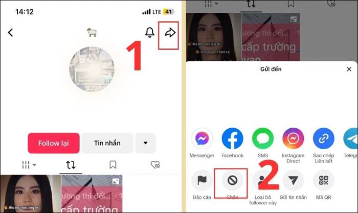 Hướng dẫn chặn tài khoản TikTok của người khác trên điện thoại