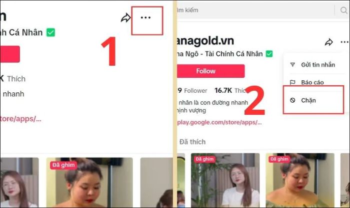 Hướng dẫn chặn tài khoản TikTok của người khác trên máy tính