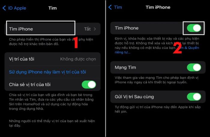 chọn tìm iphone