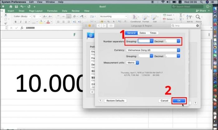 Việc sửa lỗi định dạng số thập phân trong Excel trên Macbook có khó không