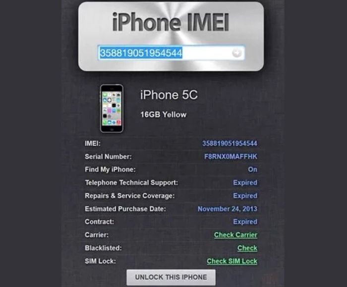 Cách kiểm tra iPhone lock qua dãy số iMei