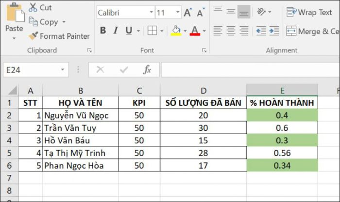 Tô màu theo điều kiện đã thiết lập