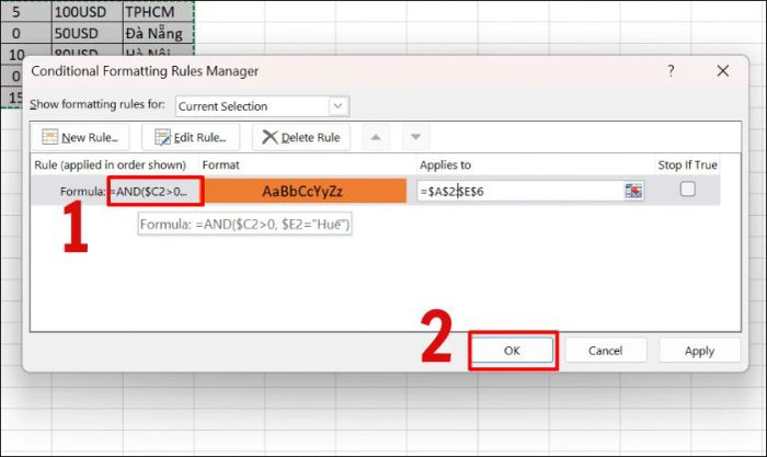 Thay đổi màu sắc của ô trong Excel tùy thuộc vào các điều kiện khác nhau