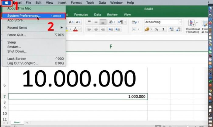 Hướng dẫn chuyển đổi dấu phẩy thành dấu chấm trong Excel Macbook nhanh chóng