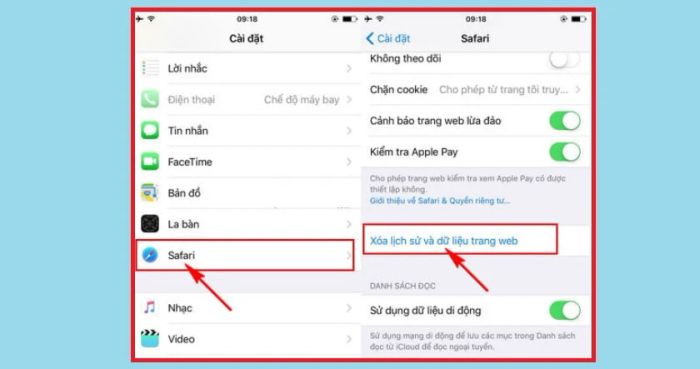 Hướng dẫn xóa toàn bộ lịch sử tìm kiếm trên iPhone (Thông qua phần cài đặt điện thoại)