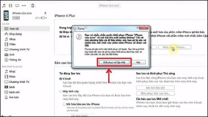 Hướng dẫn Restore iPhone bằng iTunes