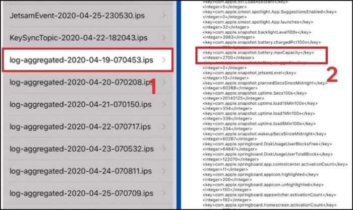 Cuộn xuống để xem thông tin về tình trạng pin