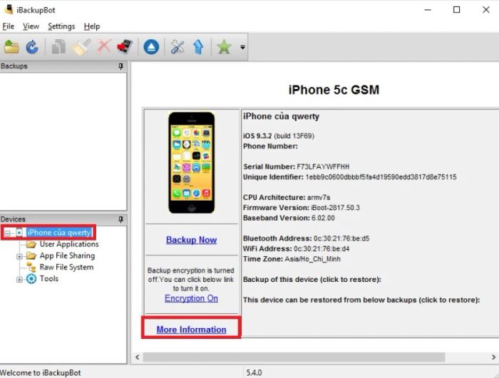 Hướng dẫn kiểm tra độ chai pin iPhone bằng iBackup Bot