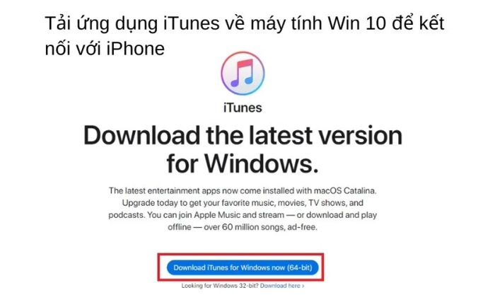 Hướng dẫn kết nối iPhone với máy tính Windows 10 bằng iTunes