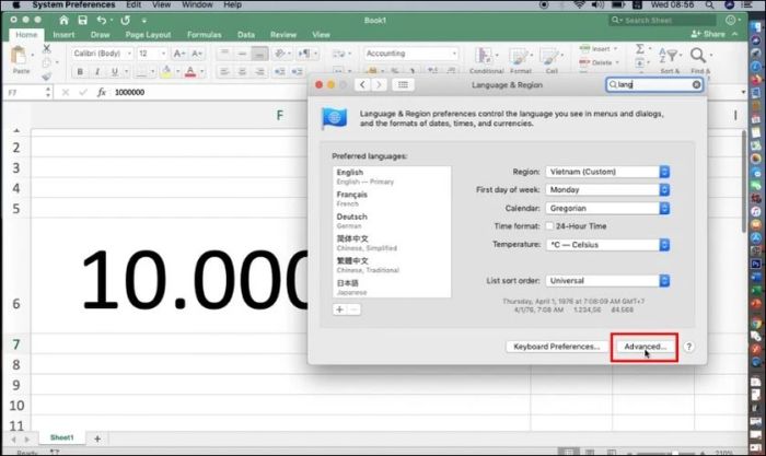 Macbook có thể khắc phục lỗi hiển thị số thập phân trong Excel không