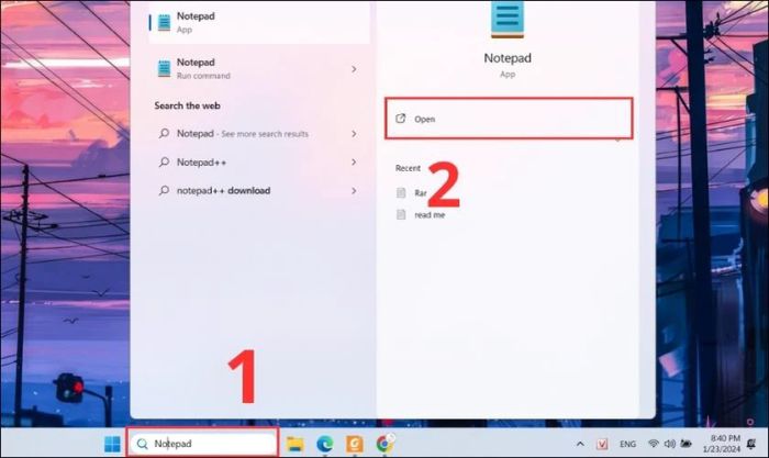 Hướng dẫn in tài liệu từ Notepad