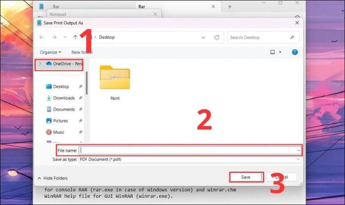 Nhập tên file vào File Name, chọn thư mục lưu trữ và nhấn Save để hoàn thành.
