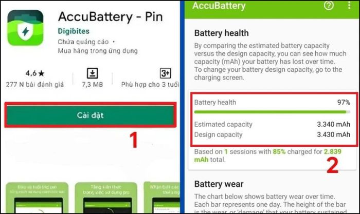 Sử dụng ứng dụng AccuBattery