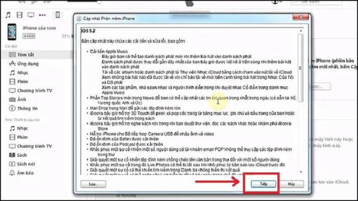 Chọn Tiếp tục → Đồng ý