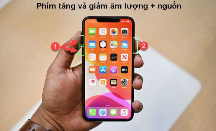 Sử dụng nút Home và các phím tăng - giảm âm lượng