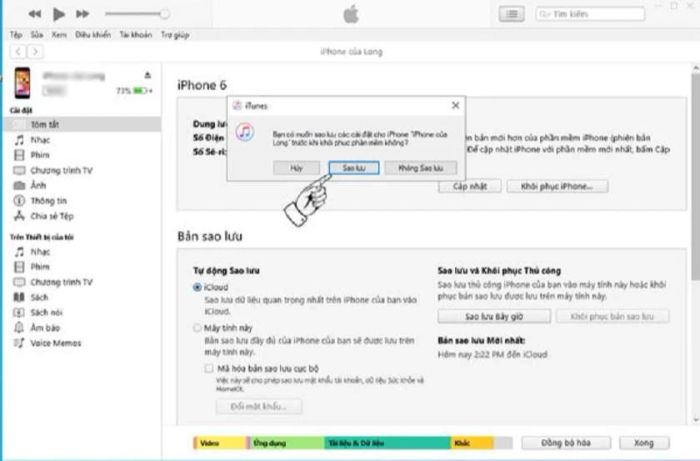Hướng dẫn Restore iPhone bằng iTunes