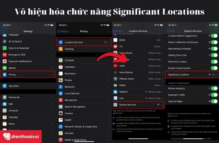 Tắt tính năng Significant Locations