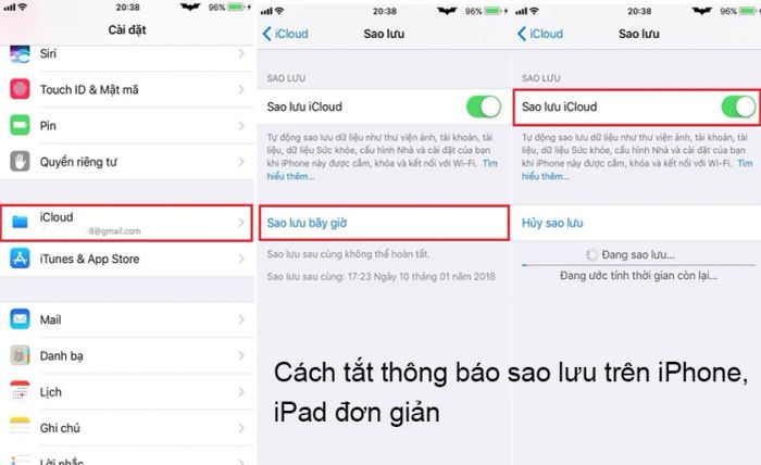 Cách đơn giản để tắt thông báo sao lưu trên iPhone và iPad