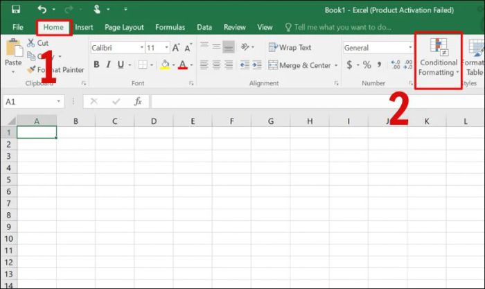 Cách áp dụng tô màu có điều kiện cho ô trống trong Excel