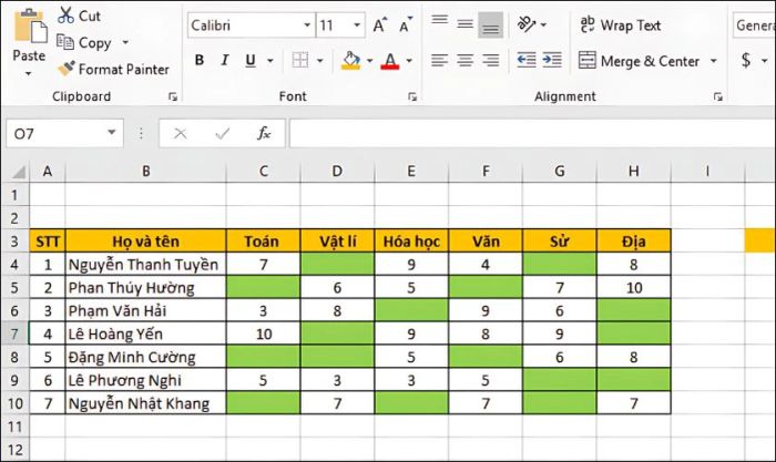 Format only cells that contain