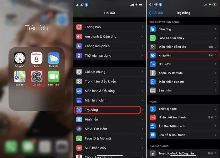Cài đặt mở khóa iPhone bằng giọng nói