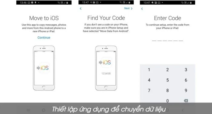 quá trình chuyển dữ liệu từ android sang iphone