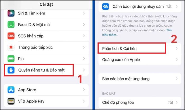 Kiểm tra bằng tính năng Analytics trên iOS