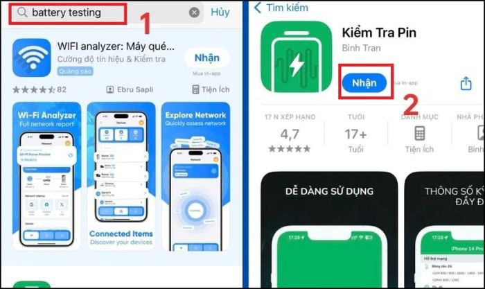 Sử dụng phần mềm kiểm tra pin Battery Testing